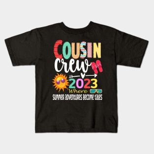 Cousin Crew 2023 Summer Vacation Beach Family Trip Matching Kids T-Shirt